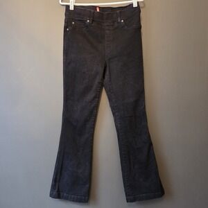 Spanx Bootcut Jeans Womens Size M Black Pull On Stretch Denim Slimming Comfort